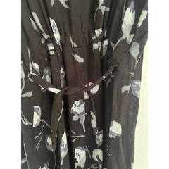 Vintage Y2K Dark Floral Slip Dress Black Gray Grunge 90s Whimsigoth Fairy Size 2