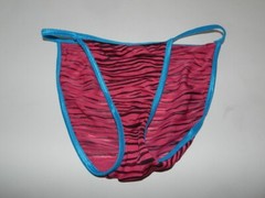 pink black teal zebra S/5 Sheer stripes panties unbranded sissy string bikini