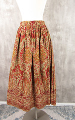 Vintage 80s Ralph Lauren Blue Label Cotton Linen Paisley Pocket Equestrian Skirt