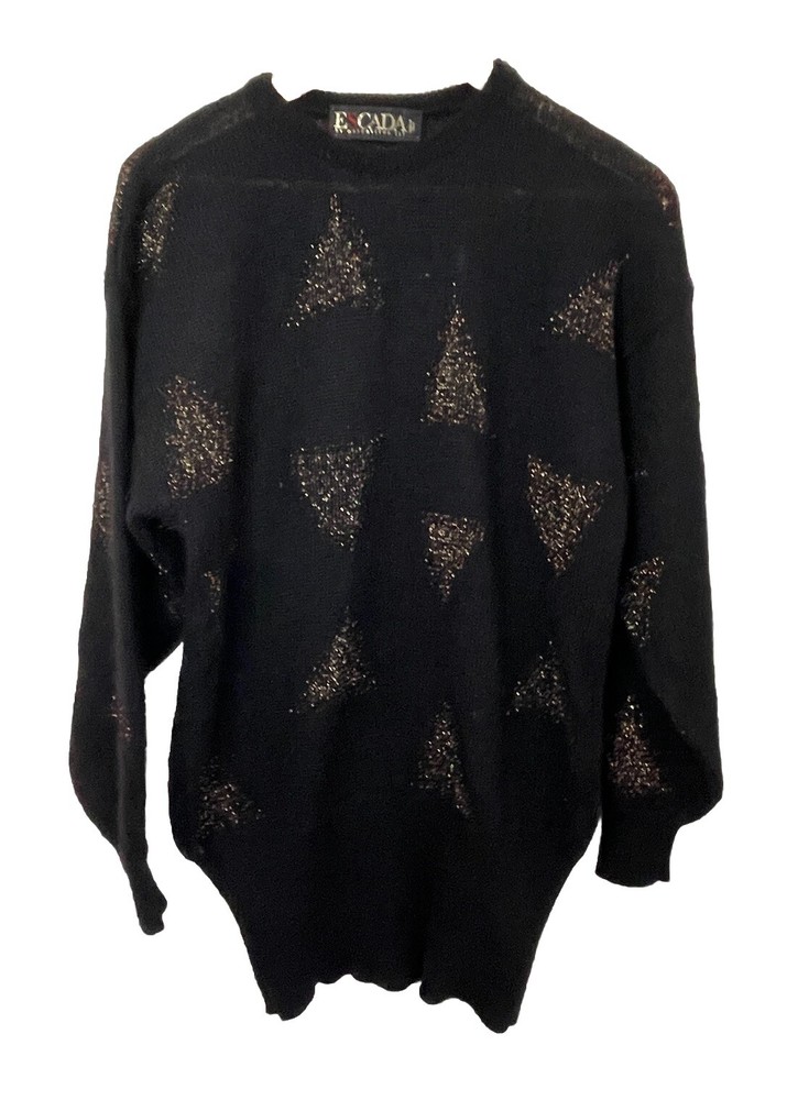 VTG Escada By Margaretha Ley Black Knit Long Sweater Women Size EU 36 /US Med