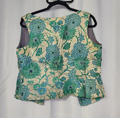 Park Shop Green & Gold Jacquard Brocade Dress & Jacket Size 6-8 Vintage 60s mCL