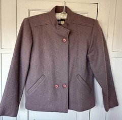 Gorgeous 80’s PATTY WOODARD Petites Wool Jacket Purple Gray Size 4 Button Up