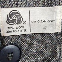 Vintage 70s Bert Newman Suitime Skirt Suit Set Womens M Gray Wool Blend Tweed
