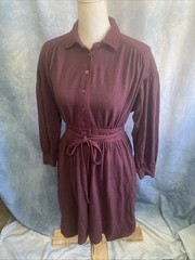 VTG 70s Parade New York Secretary Dress XS Plum Purple Union Made Flannel Feel