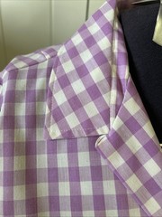 Vintage 1960’s Serbin Florida Designed By Muriel Ryan Purple Gingham House Dress