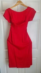 Vintage 1950s Gallina California Red Wiggle Pinup Dress | Rockabilly Retro