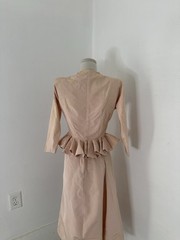 Vintage 40s Mary Muffet Pink Peplum Victory Suit As Is AMAZING