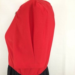 Tabby of California Red and Black Bold Color Dress, Size 12 Vintage 70’s 80’s