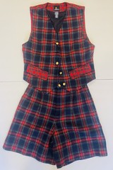 Vintage 1980’s LizSport Plaid Vest and Shorts | Wool blend | Womens Size 2
