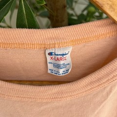 Vintage 90s Champion Script Crop Tee USA Made XL Boxy Fade