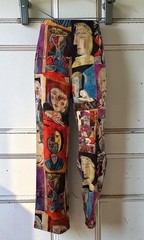 URU 100% Silk Crop Leggings Size 2 Picasso Art Print Stretch Made in USA