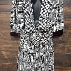 Vtg Billy Jack 1970/1980 Dress Button Drop Waist 9/10 Pleated Glen Check Classy