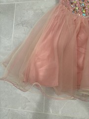 Vintage Y2K Masquerade Pink Beaded Iridescent Corset Tulle Mini Dress Size 3/4