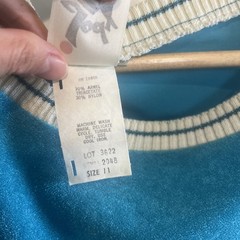 VTG 70’s Jody Of California Turquoise Terry Cloth Dress White Trim Sz 11