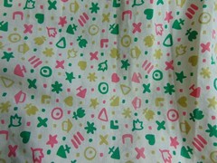 VTG 1950s Fun Novelty Print Cotton Dress 26W Bubble Gum Pink & Chartreuse