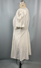 Vintage Dress SIZE 10 LARGE PETITE ivory white short CAROLINE WELLS 80s 90s