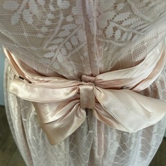 Vintage 1970’s JC Penny Peachy Pink And Lace Dress Size 11/2