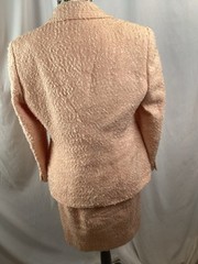 3 Piece Vintage Louis Feraud Peach Boucle Tweed Jacket Skirt Suit Princess Diana