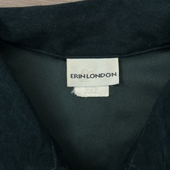 Vintage Erin London Women’s Deep Emerald Green Faux Suede Bomber Jacket Sz. L