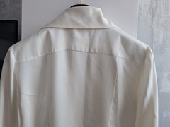 Chanel CC Logo Button Up Women’s Ivory Silk Blouse Top Collared Shirt Sz 38 S