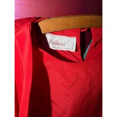 Vintage Esthers Paris New York Red Cape Dress Long Sleeve Formal Size 11