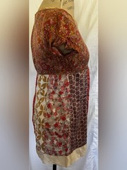Garnet Hill Women’s Vintage Silk Babydoll Dress in Pink/Beige Mixed Media sz XS