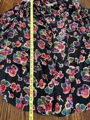 Vintage Rayon Two Piece Set Skirt 22W Jacket 20W Floral Black 90s Silvercord