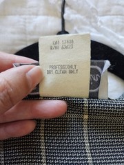 Vtg Saint Germain Paris Gray Striped Windowpane Check Tunic Pant Set S