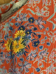 VTG Jane Schaffhausen Belle France Size 10 Floral Cottage Dress Red/Orange