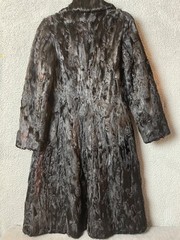 Vintage Lamb Fur Coat Black Full Length Glamorous Heavy For Cold Weather VTG