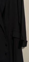 Vtg Laura Ashley Riding Coat Black Velvet Trim Wool/Poly – Size US 12/ EUR 42