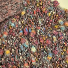 VTG Bini Knit Handmade Wool Chunky Knit Knot Cardigan Large Multicolored Italy
