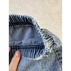Forenza Vintage 80s 90s Acid Wash Denim Shorts Elastic Waist Blu Gravel MD USA
