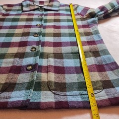 vintage 90s plaid check wool shacket chore jacket coat sz 8 western heritage