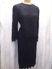 Vintage 1960’s Black Mod Rayon Skirt & Top Set Size Small