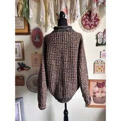 70’s/80’s vintage made in scotland variated chunky knit roll over collar sweater