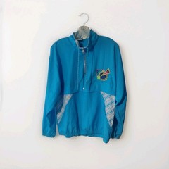 Vintage Wilson Jacket Womens Small Blue White Purple Nylon Windbreaker 1980s