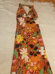 Jack Hartley Vintage Hippie Boho Sunflower Daisy Dress 70s Maxi Floral Beauty