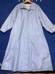 London Fog Womens Maincoats Vintage Iridescent Blue Long Trench Coat Lined 10 R