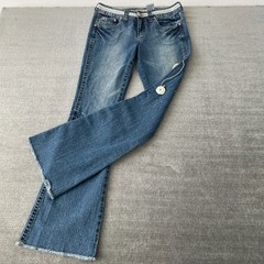 Vintage Mudd Jeans Womens 7 M Wash Flare Leg Low Rise Hippie Grunge Crochet Y2K