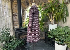 Vintage 1970s Maroon and Gray Textured Double Knit Coat Domani Knits