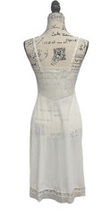 Vintage Ivory with Lace Babydoll Peignoir Nightgown Negligee w/ Shoulder Straps