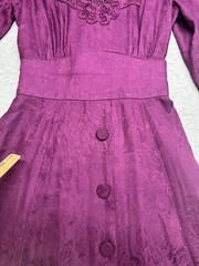 Vintage Karin Stevens Purple Long Sleeve Dress Size 6 Cottage Core Prairie