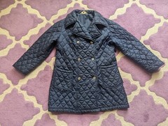 Vintage 80’s Montgomery Ward Quilted Jacket Dark Blue Womens Size 18 1/2 Large