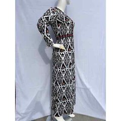 70’s Monochrome Geometric Print Maxi with Neon Blocks