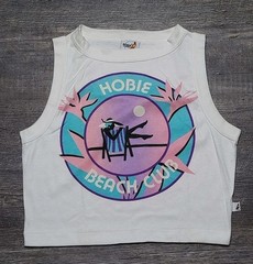 Vtg HOBIE Juniors Shirt 80s Sz Small Women’s Surf Beach Belly Crop Top USA