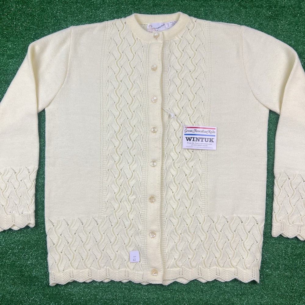 NWT Vintage Sidney Gould 60s Its Pure Gould Yellow Sweater Womens Size 42 NEW