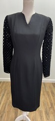 Vintage Anne Crimmins for Umi Collection Black Long Sleeve Dress Women’s Size 6