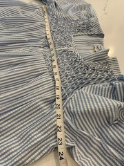 Vintage House Dress Blue & White Striped Women’s Size Medium Relaxed Fit