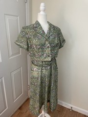 Hand Made Vintage Dress With Matching Shirt Jacket And Belt 1950’s
